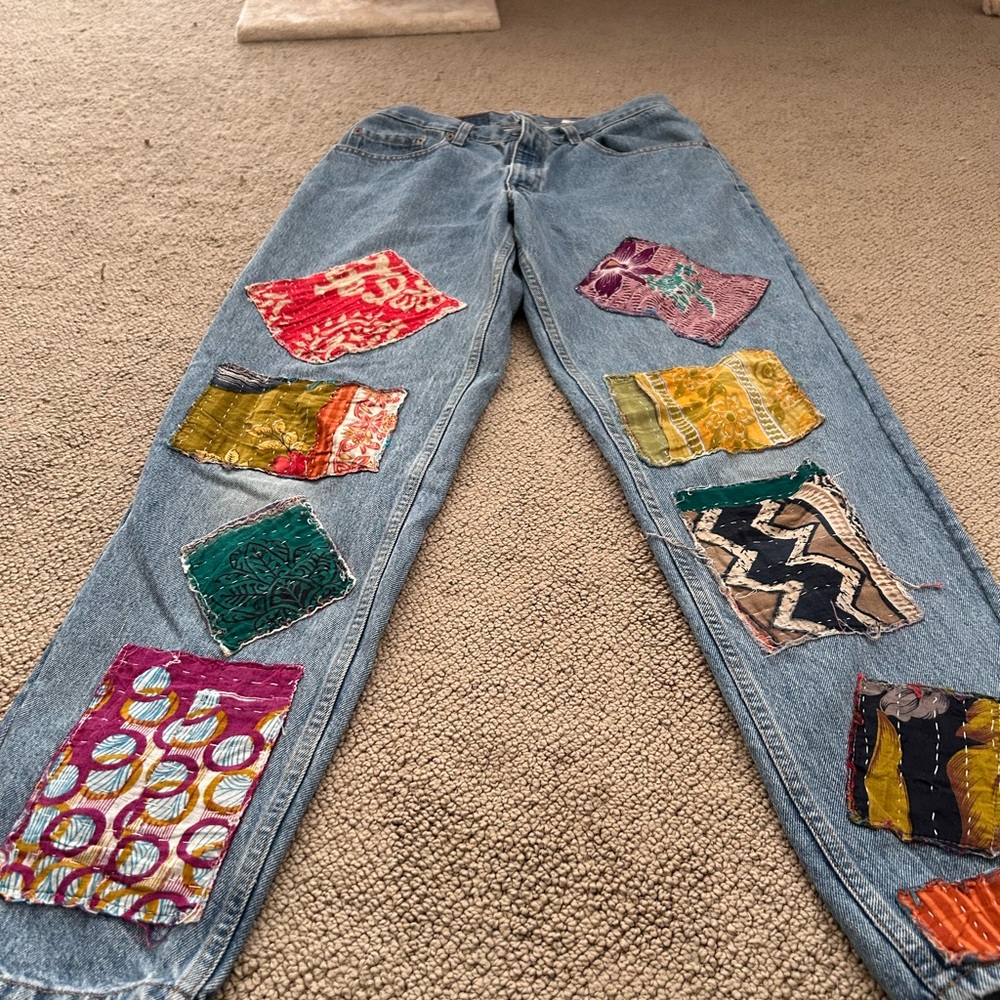 Urban Renewal Recycled Levi's Patchwork Jean, Size M, Unique